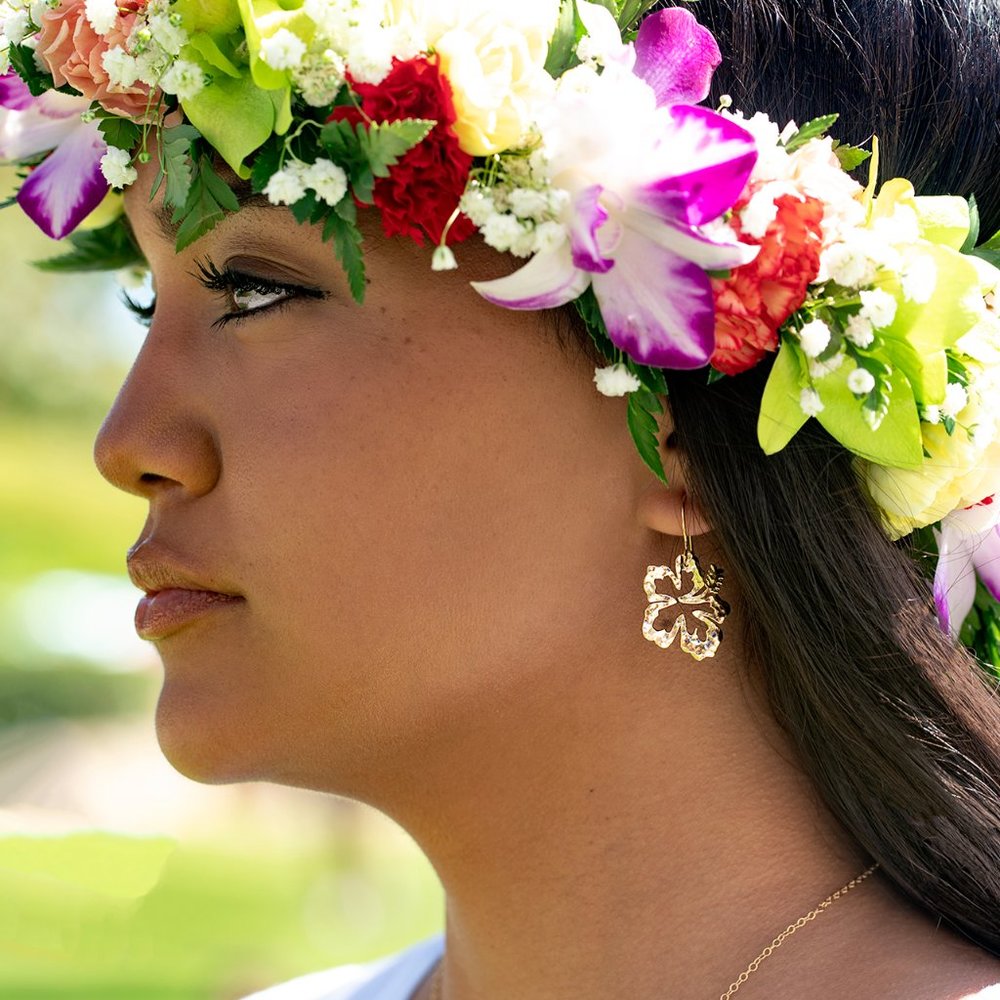 Small Hibiscus Earrings